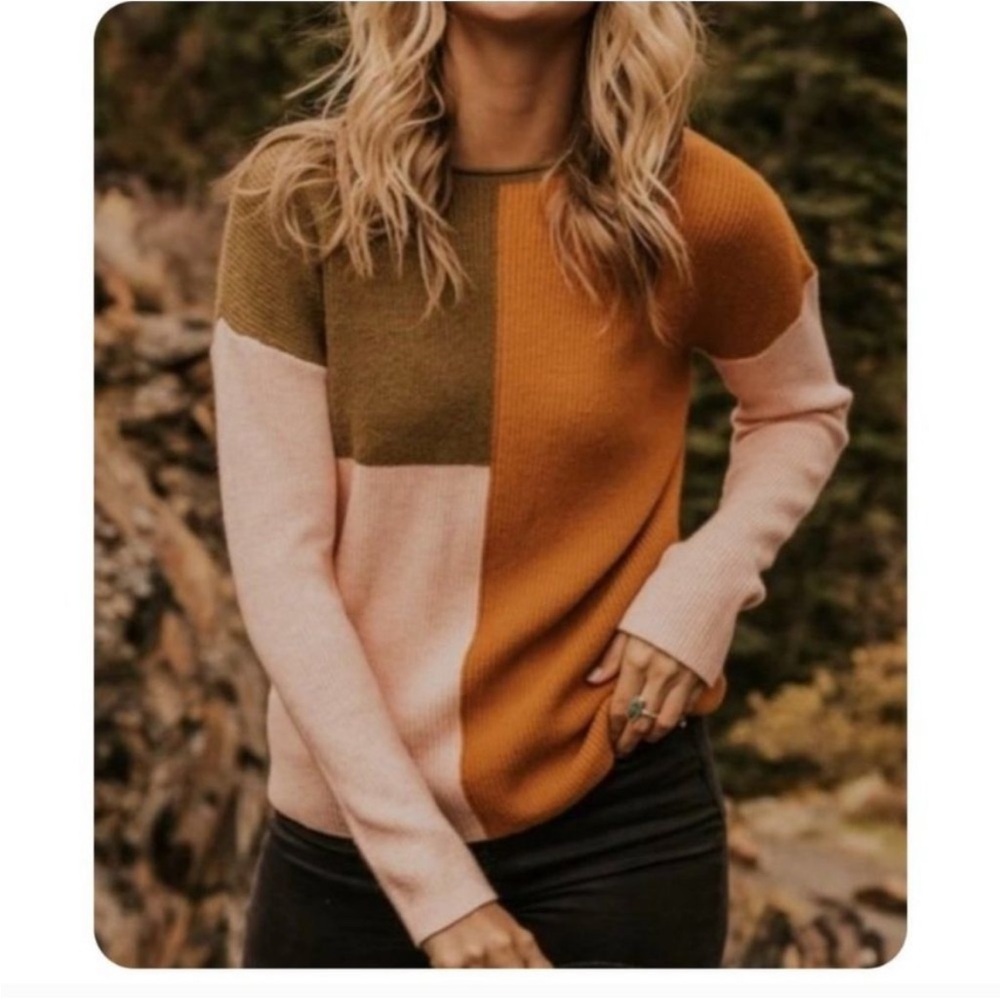 NWOT Roolee Reif Colorblock Knitted Sweater Small